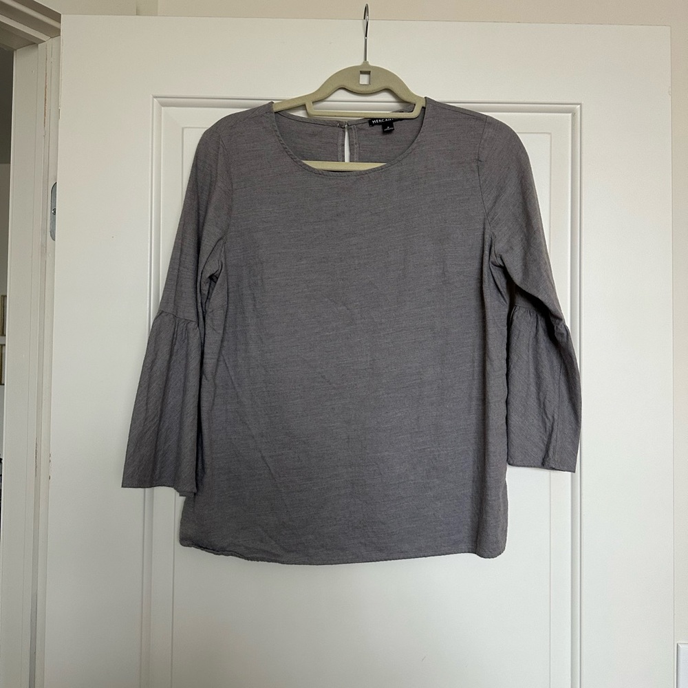 JCrew Mercantile Cotton Gray Top